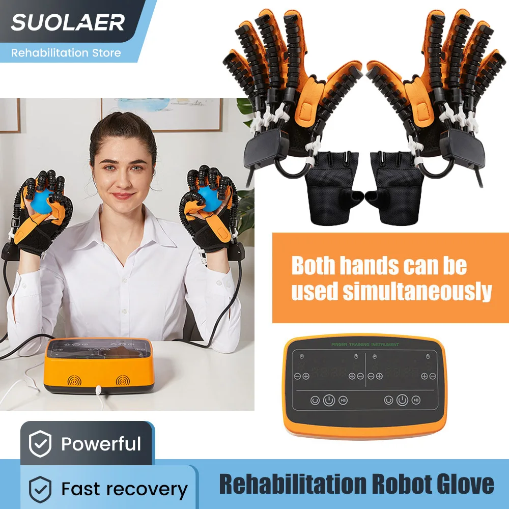 Hemiplegia Finger Rehabilitation Robot Gloves Stroke Recovery Hand Function Workout Equipment Simultaneous Training of Both Hand