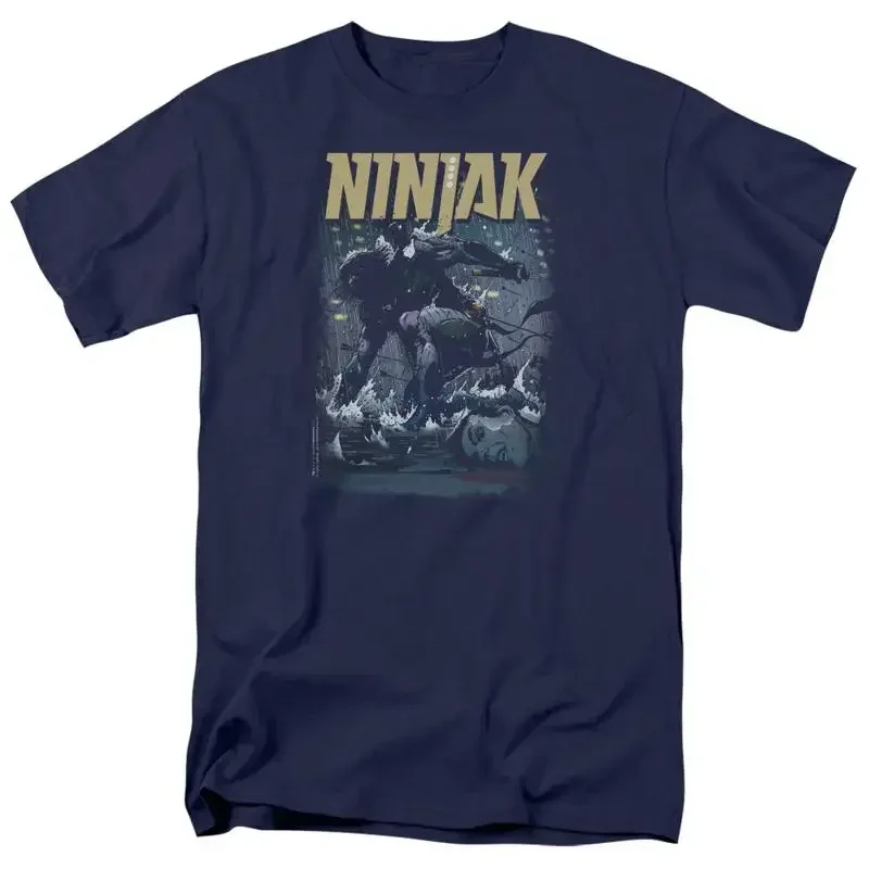 Ninjak Rainy Night T Shirt Mens Licensed Valiant Comics Navy