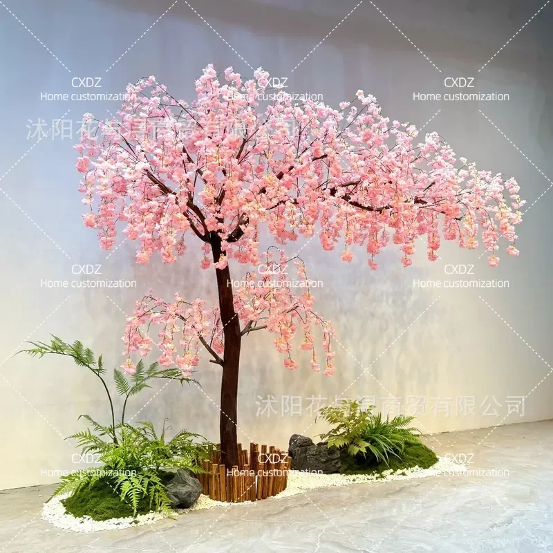 Artificial Cherry Blossom Tree Peach Plum Hanging Decoration for Mall Hotel Wedding Party Live Stream Landscaping Event Decor