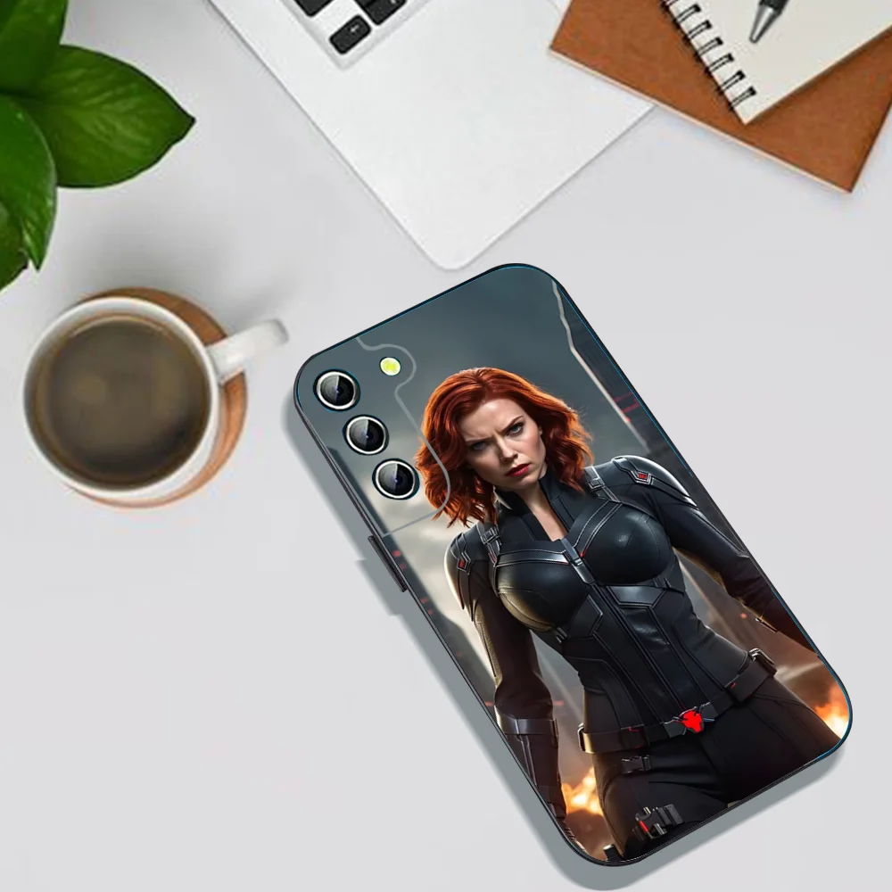 Black W-Widow Phone Case For Samsung Galaxy A52 A12 A51 S21 Edge S22ULTRA S23 S20LITE Plus Ultra Black Cover