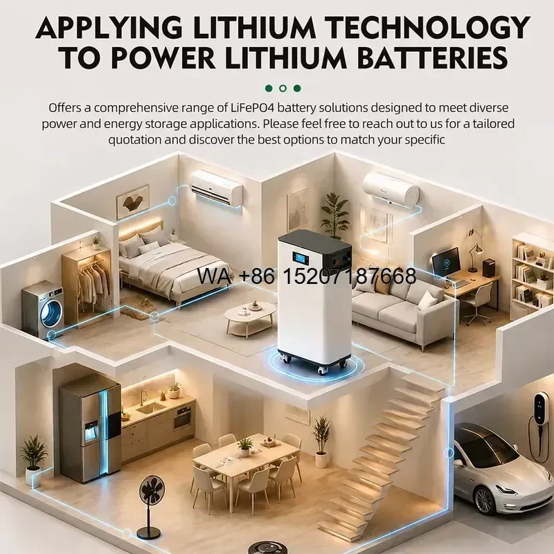 Wmwmnu for Wmwmnu Solar Power 15Kwh 16kwh Lithium Battery 51.2V 300Ah 314Ah Home Solar System Battery Power Storage Supply