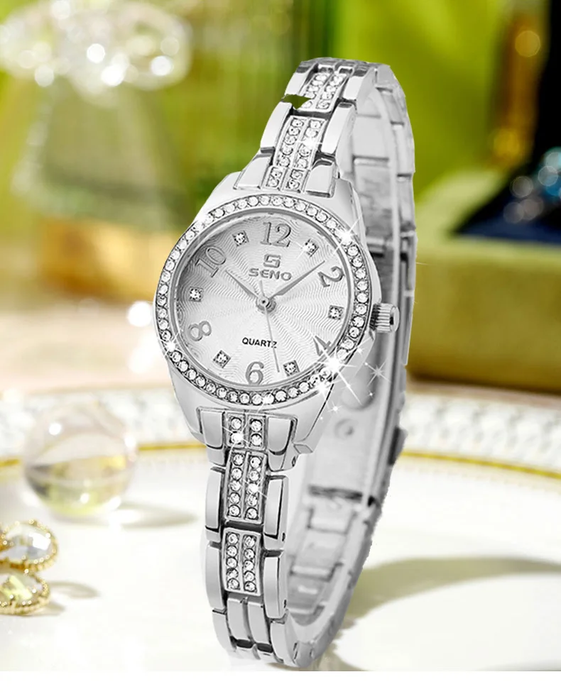 Live streaming alloy fashion set bracelet waterproof women's jewelry buckle quartz watch_voghion.com