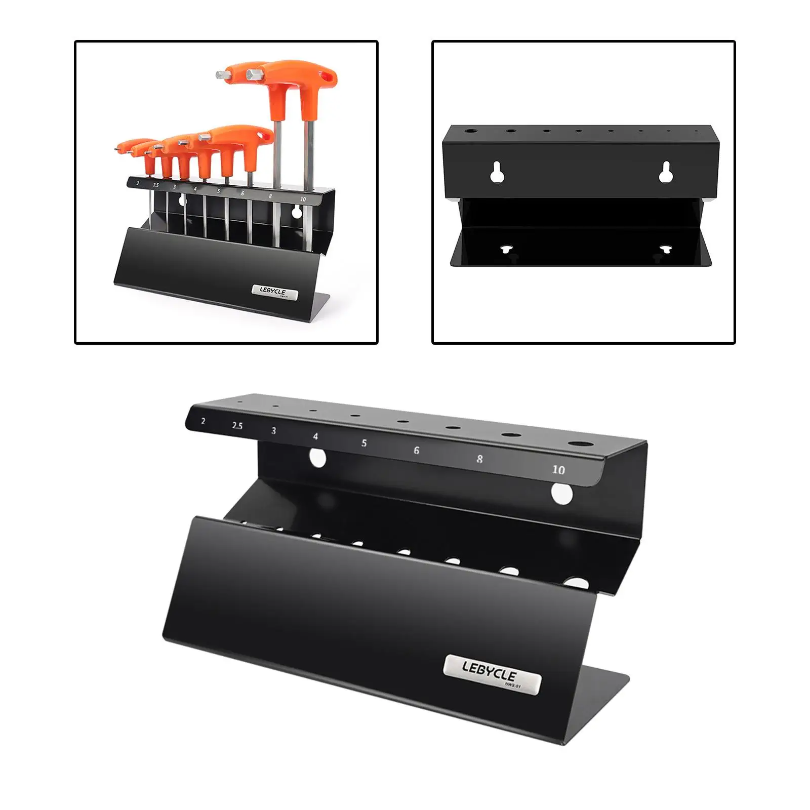 Heavy Duty T Handle Allen Wrench Holder Organizer Empty Hex Keys Stand Metal Rack for Home Office Workshop Garage Storage