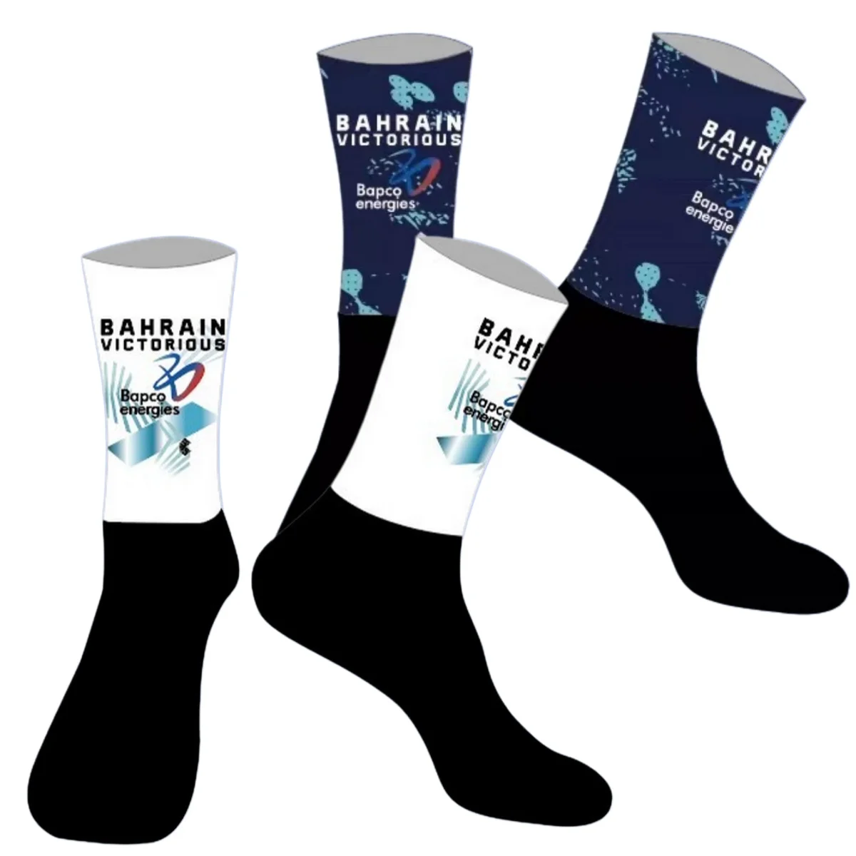 ONE PAIR 2026 BAHRAIN Victorious TEAM Antislip Bike Bicycle Racing LASER CUT Cycling Socks With Gloves
