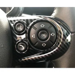 ABS carbon fibre Steering Wheel Button Cover Sticker Interior Decoration For Mini Cooper S JCW F55 F54 F56 F57 F60 Accessories