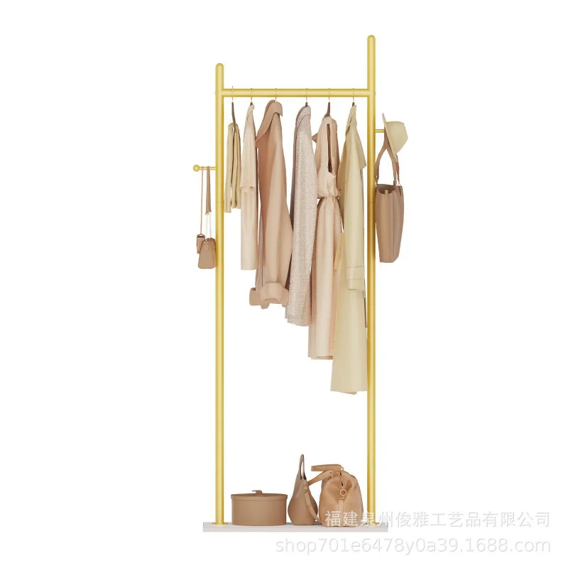 Custom.-Border Hanger Modern Hanger with 2 One Hooks and Stone Plate Base Industrial Tree Clothes Rack Bedroom