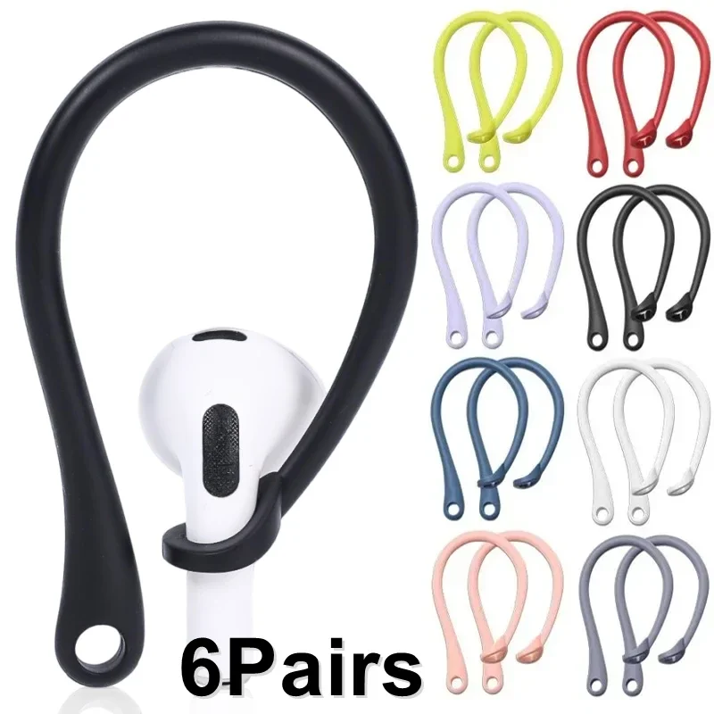 6-1Pairs Anti-loss Bluetooth Earhook Earphone Holder For Apple AirPods 2 3 Pro Silicone Sport Earbuds Anti Falling Off Ear Clip image 6
