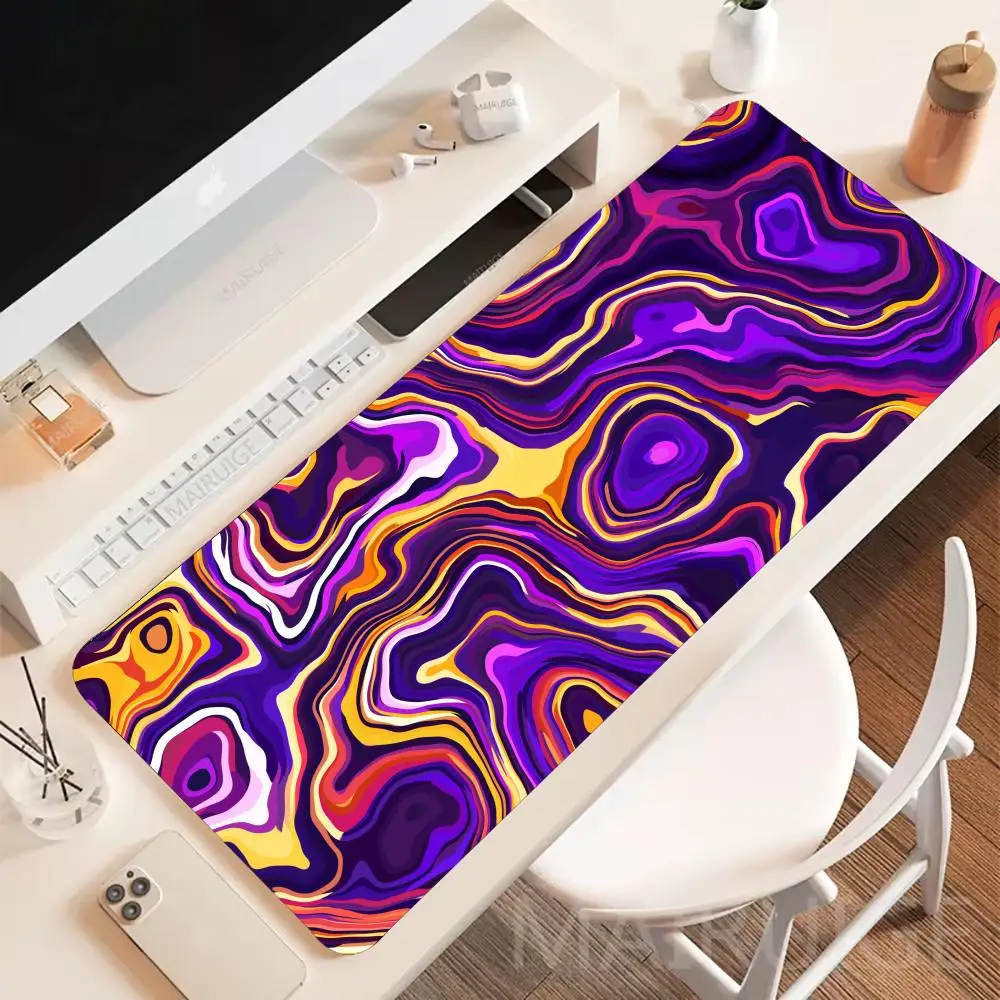 

Purple Line Art Mouse Pad Large Gaming Mousepads Gamer Keyboard Non-slip Desk Accessory Aesthetic Laptop Tablet Mat PC Playmat