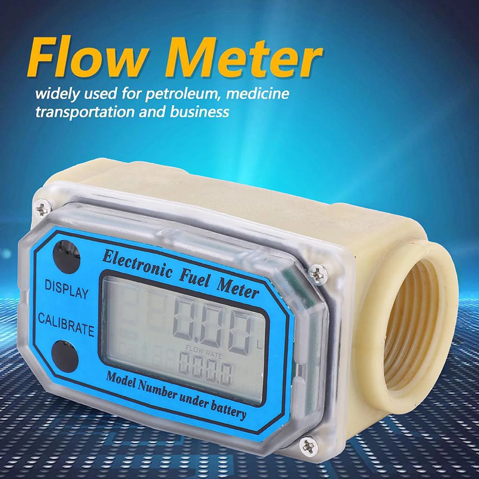 

Mini Digital Turbine Flowmeter Diesel Fuel Flow Meter 0‑90L/min 25‑150L/min 35‑250L/min 1" NPT