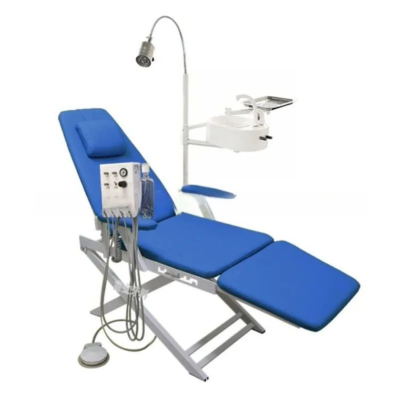 Portable Dental Chair,Lightweight Folding Dentist Stool with LED,Easy-Assembly Dental Exam Chair for Clinic,Mobile Dental Unit