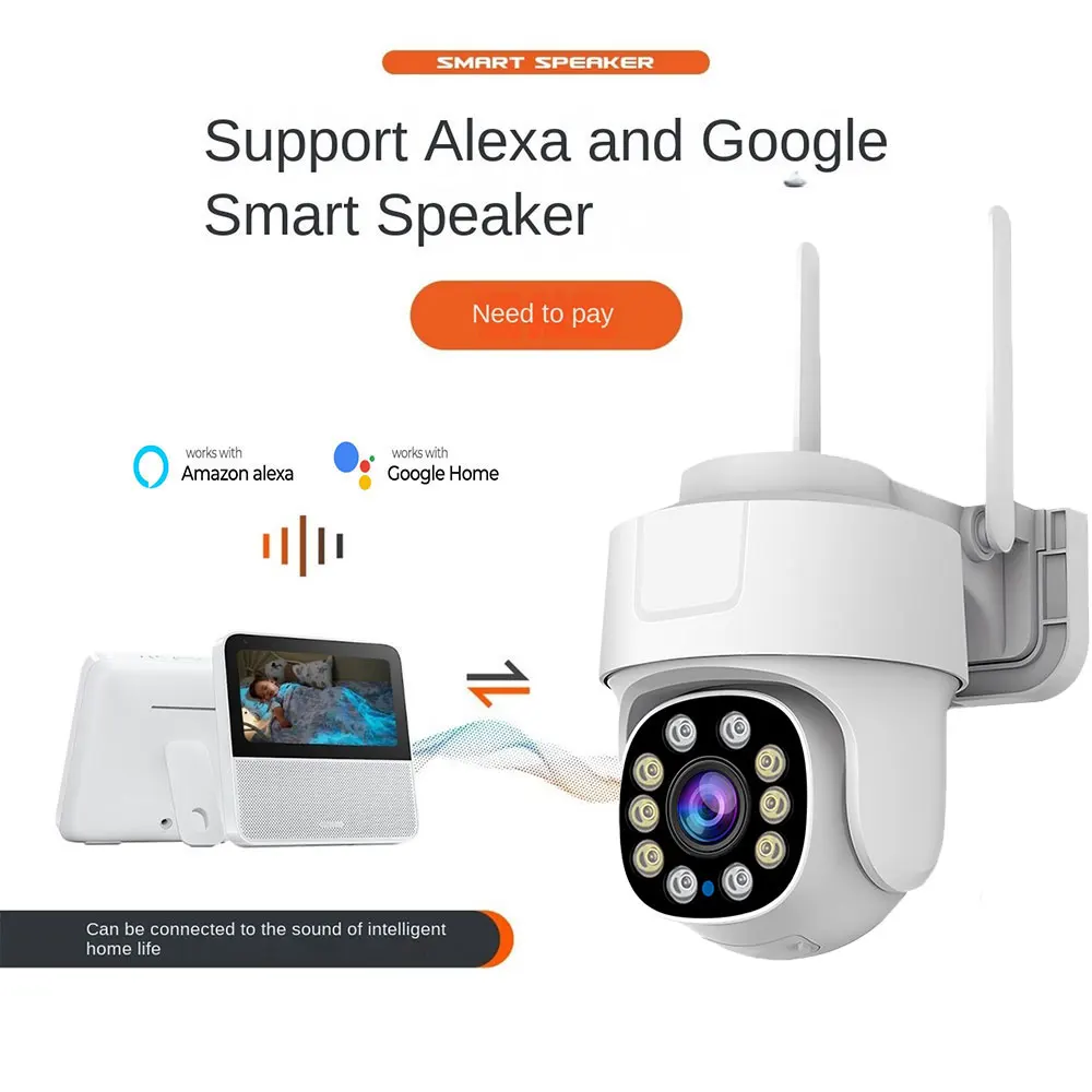 ANSVICAM 5MP Wifi PTZ Camera Outdoor 10X Zoom Security IP Camera Color Night Vision Two-way Audio Human Motion Detection Tuya