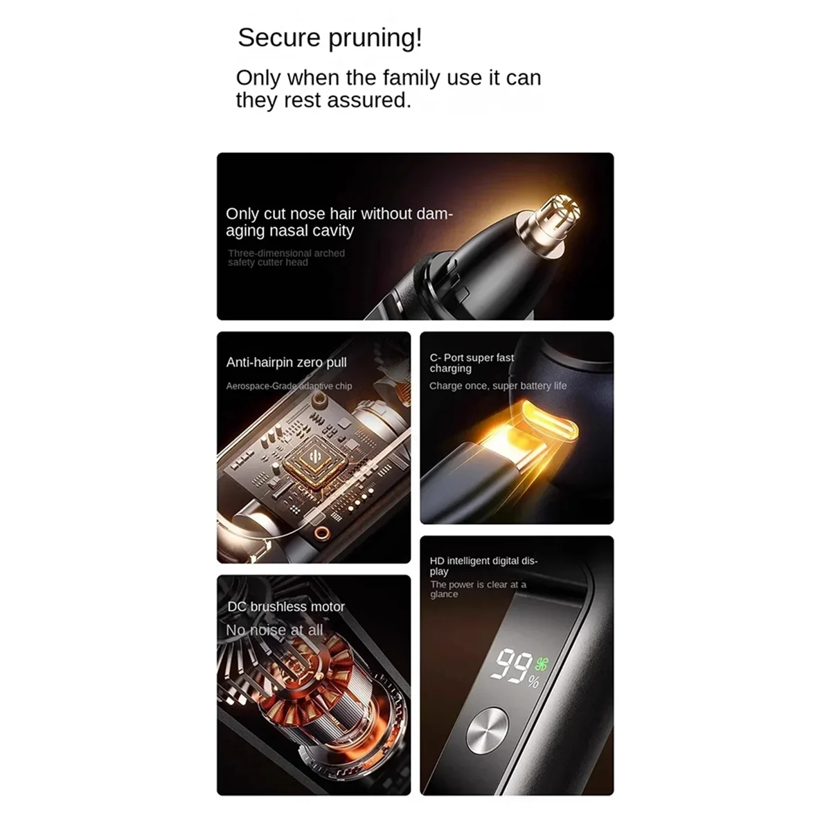 

(A61K) Electric Nose Hair Trimmer for Men and Women Available with Low Noise Mini Rechargeable Electric Nose Hair Clipper