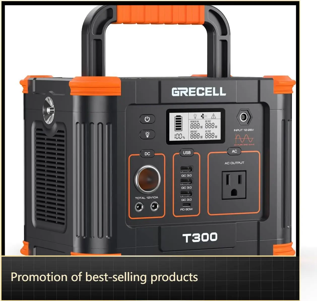 

Portable Power Station 300W Peak 600W 288Wh Solar Generator 60W Usb C Pd Output 110V Pure Sine Wave Ac Outlet Backup Lithium Bat