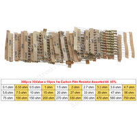 300pcs 30Value 0.1-750 ohm 1W 5% Carbon Film Resistance Assorted kit