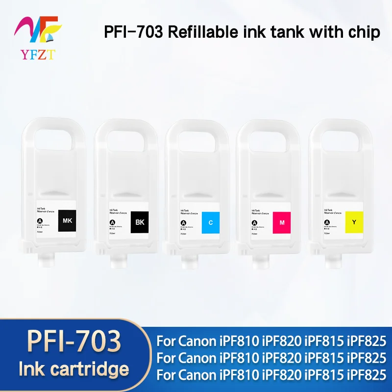 

PFI-703 PFI703 700ml refill ink cartridge with chip For Canon iPF810 iPF820 iPF815 iPF825 printer PFI-703 ink cartridges
