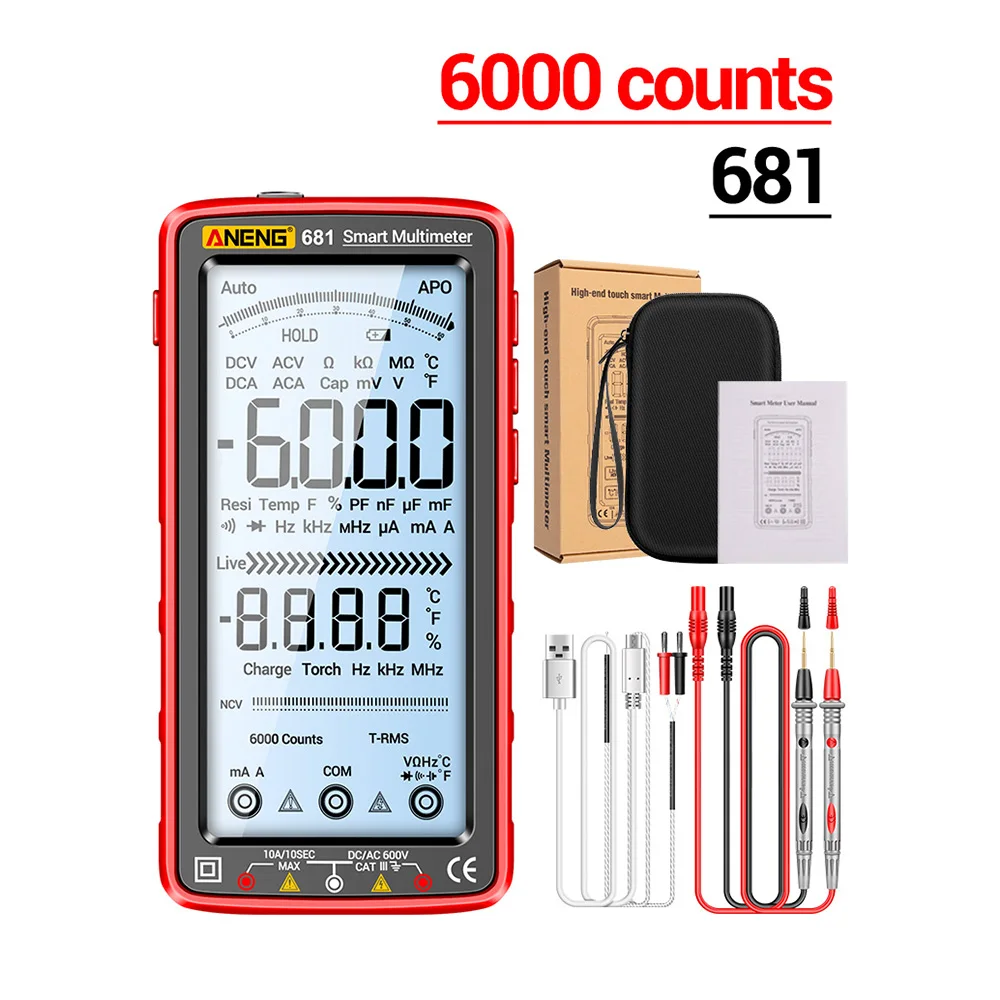 ANENG 681 682 683 Rechargeable Digital Multimeter 6000 Counts Non-contact Voltage Tester Current Meter Electric Measuring Tool