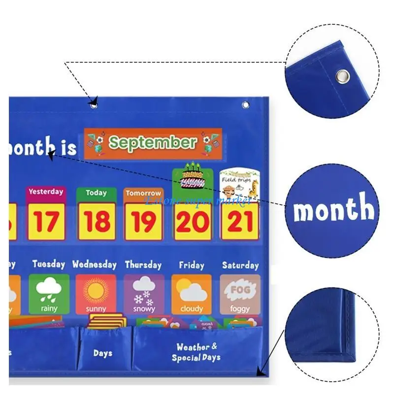 090B Hanging Bag Waterproof Calendar Teaching Aid Baby Development