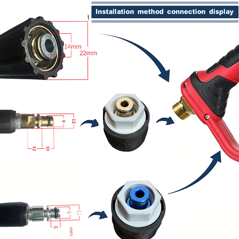 High Pressure Washer Gun Cleaning Hose Connector For Karcher k2K5k7/Nilfisk/Parkside/Bosch Quick connector high pressure water