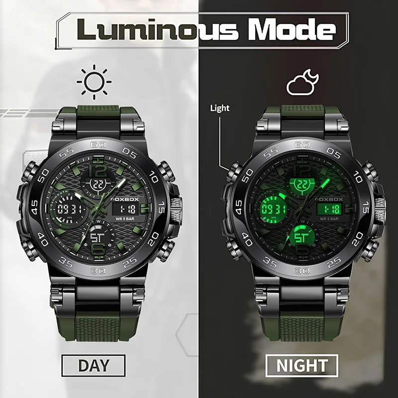 

LIGE 2025 цифровые мужские военные часы 50 м водонепроницаемые наручные часы светодиодные кварцевые часы спортивные часы мужские большие мужские часы reloj hommes