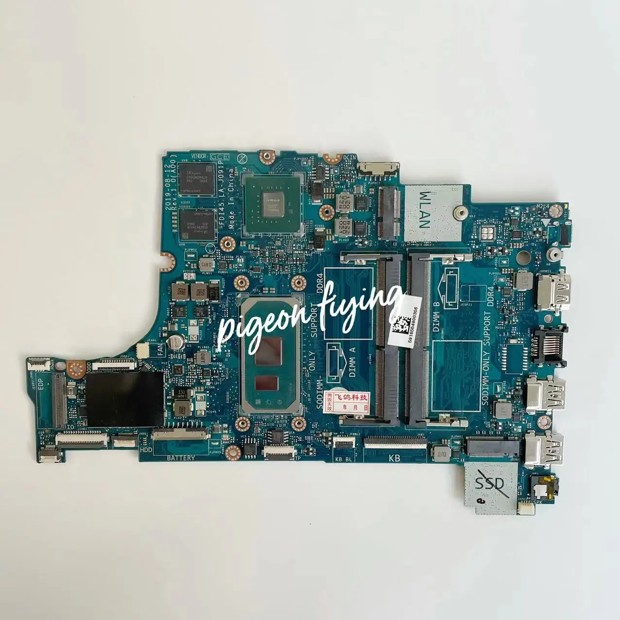 Imagem -03 - Mainboard para Dell 3493 3593 5493 5593 Computador Portátil Placa-mãe Cpu: I71065g7 Srg0n Gpu: N17s-g0-a1 Teste ok Cn0n18yd Fdi45 La-j091p