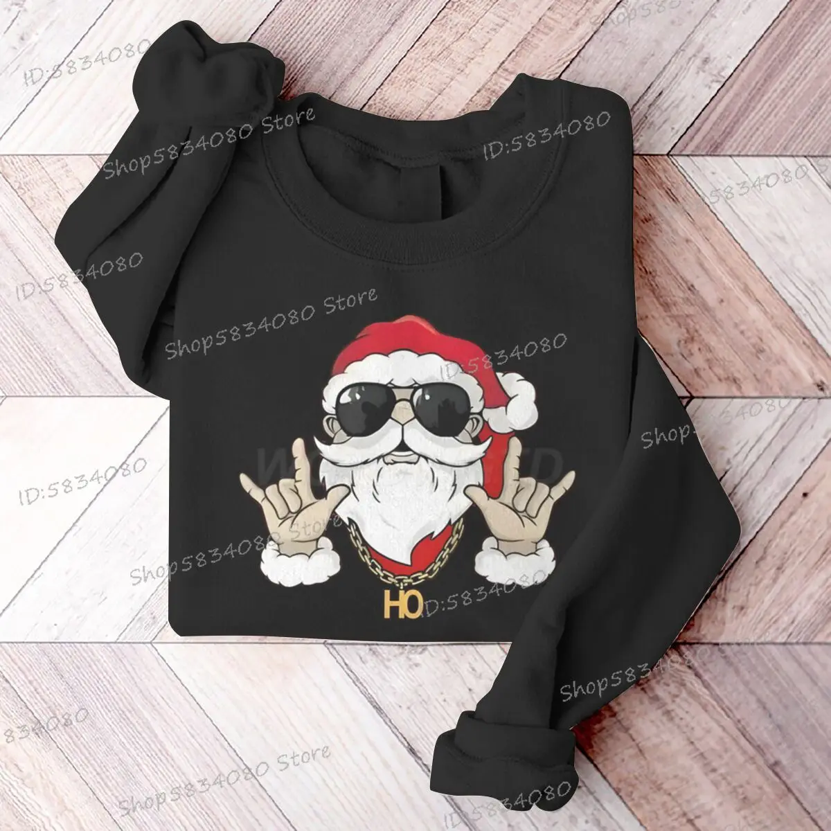 بلوزات الهيب هوب سانتا كلوز الجرافيك للرجال بلوفرات عطلة احتفالية عيد الميلاد المشاعر سانتا موضة ملابس الشارع الشهير الرجال #2