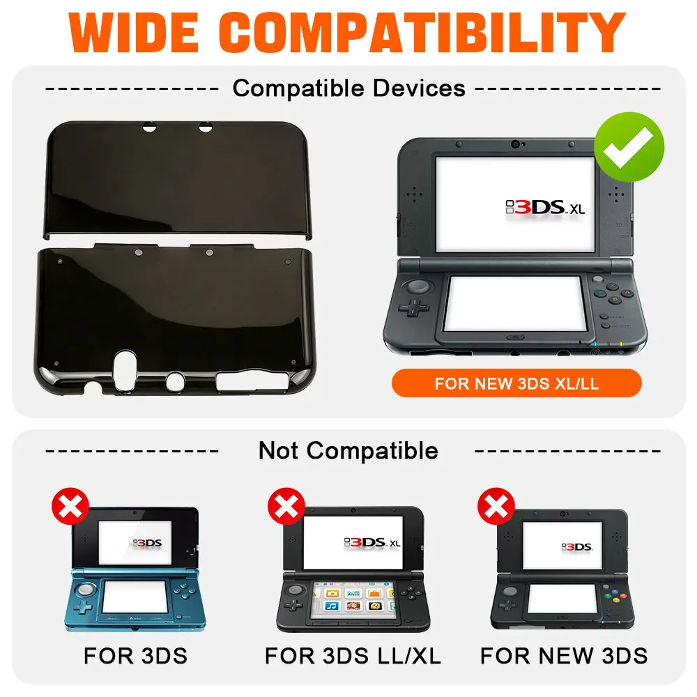 Transparente schwarze/klare TPU-Silikonhülle für NEW 3DS XL LL/NEW 3DS XL, weiche, transparente Schutzhülle, Zubehör für Spielekonsolen. – Detail 3