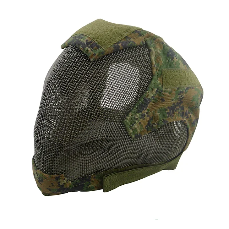 Tactische Airsoft Full Face Mask Safety Mesh War Game Steel Net Outdoor Paintball Protection Full Cover V6 Maskers