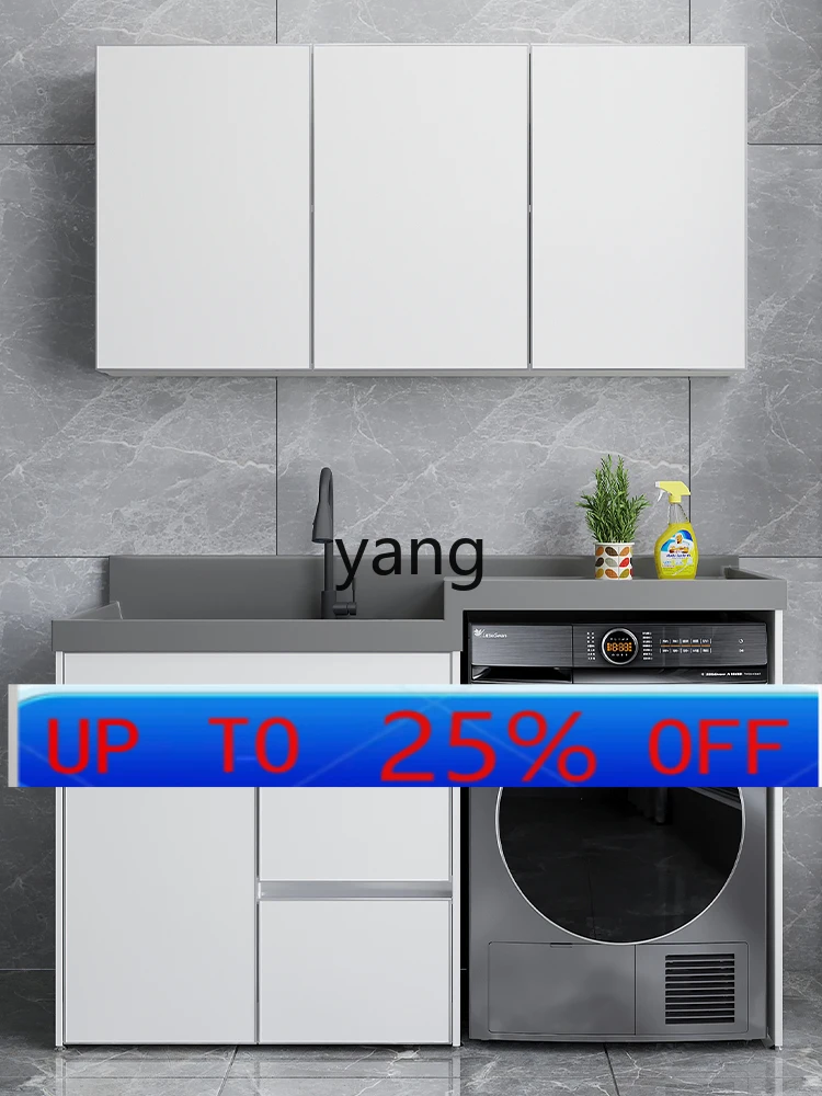 ltt Honeycomb Aluminum Balcony Washing Machine All-in-One Cabinet T Skin Feeling Quartz Stone Laundry Table with Washboard