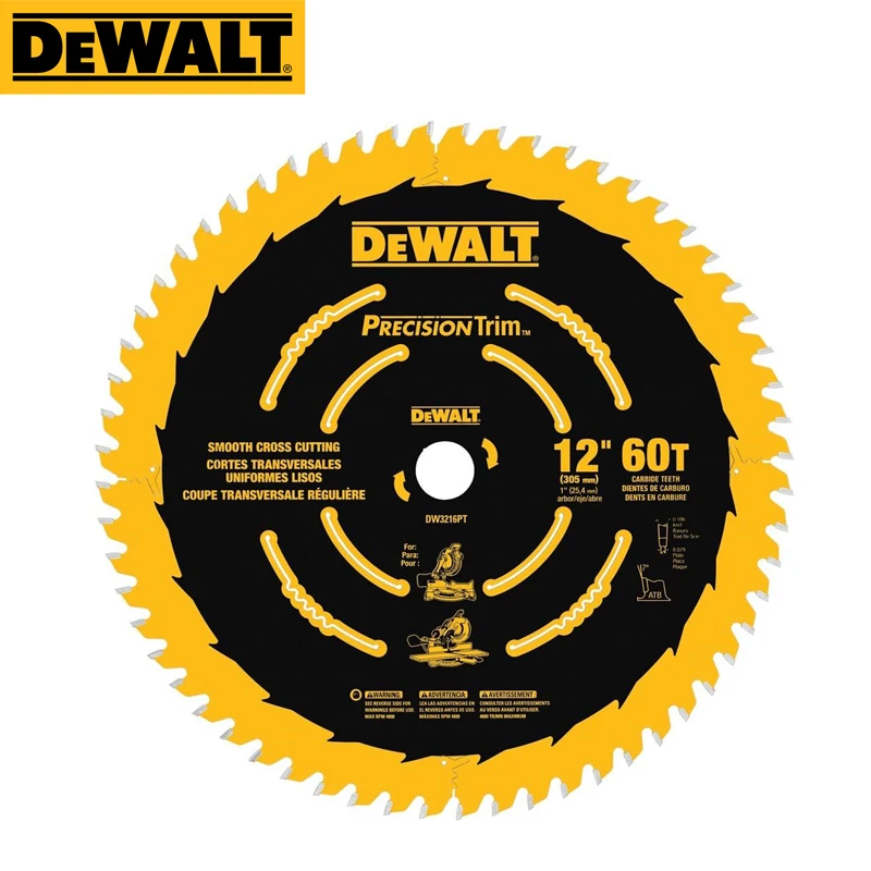 

DEWALT DW3216PT Smooth Crosscutting Saw Blade 12" 60T Precision Cutting Hard Metal Electric Tool Accessories Circular Saw Blade