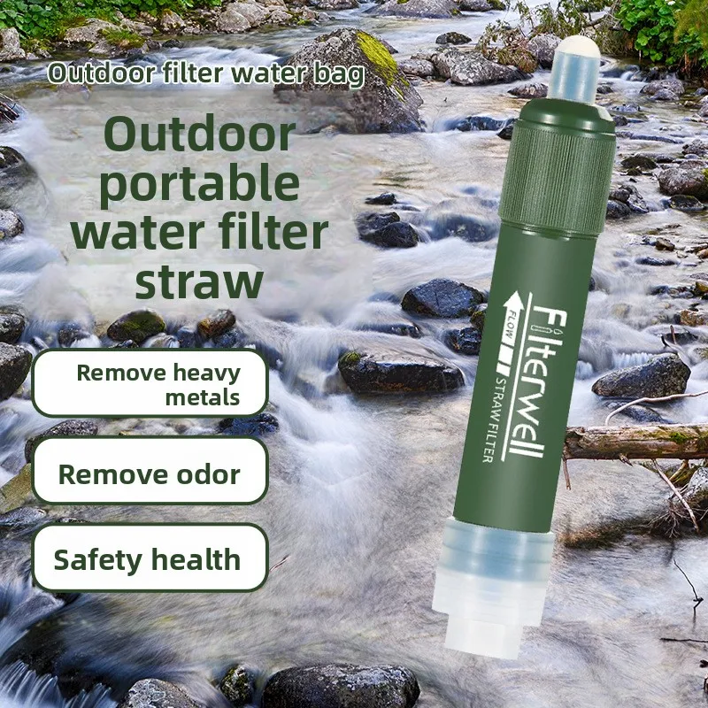 

Portable Water Filter Straw - Emergency Survival Purifier for Camping, Outdoor Filtration System with 1000L Capacity