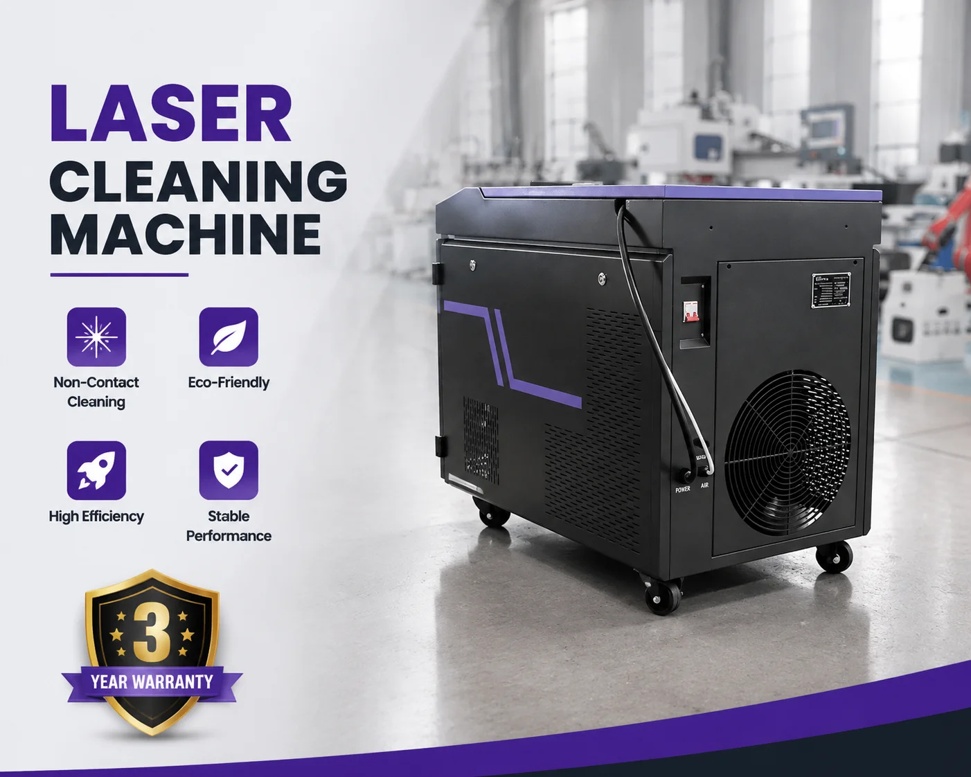 Laser Rust Removal Machine Fiber Laser Cleaning System Continuous 3000w Paint Stripper Oil Remover for Metal Ship Rust Cleaning
