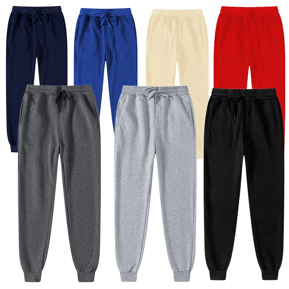 Women’s Fleece Sweatpants Bottom Winter Warm Pants Daily Casual Jogger Long Pant Multicolor Autumn Female Solid Color Sweatpants