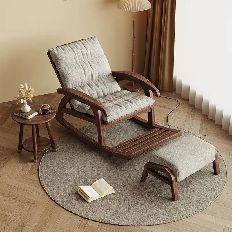 

Black walnut new Chinese solid wood rocking chair adult reclining chair rocking chair