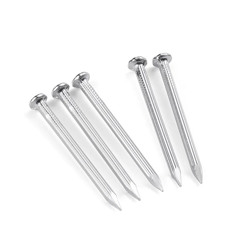 400g 55# Carbon Steel Cement Nails White Zinc Plated Hardwood Wall Tilling Brick Concrete Cement Nail Screws 25mm to 150mm