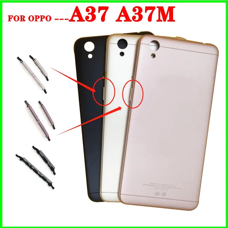 Back Housing Front Middle Frame For Oppo A37 A37M LCD Middle Frame Rear Back Door Battery Cover With Side Button