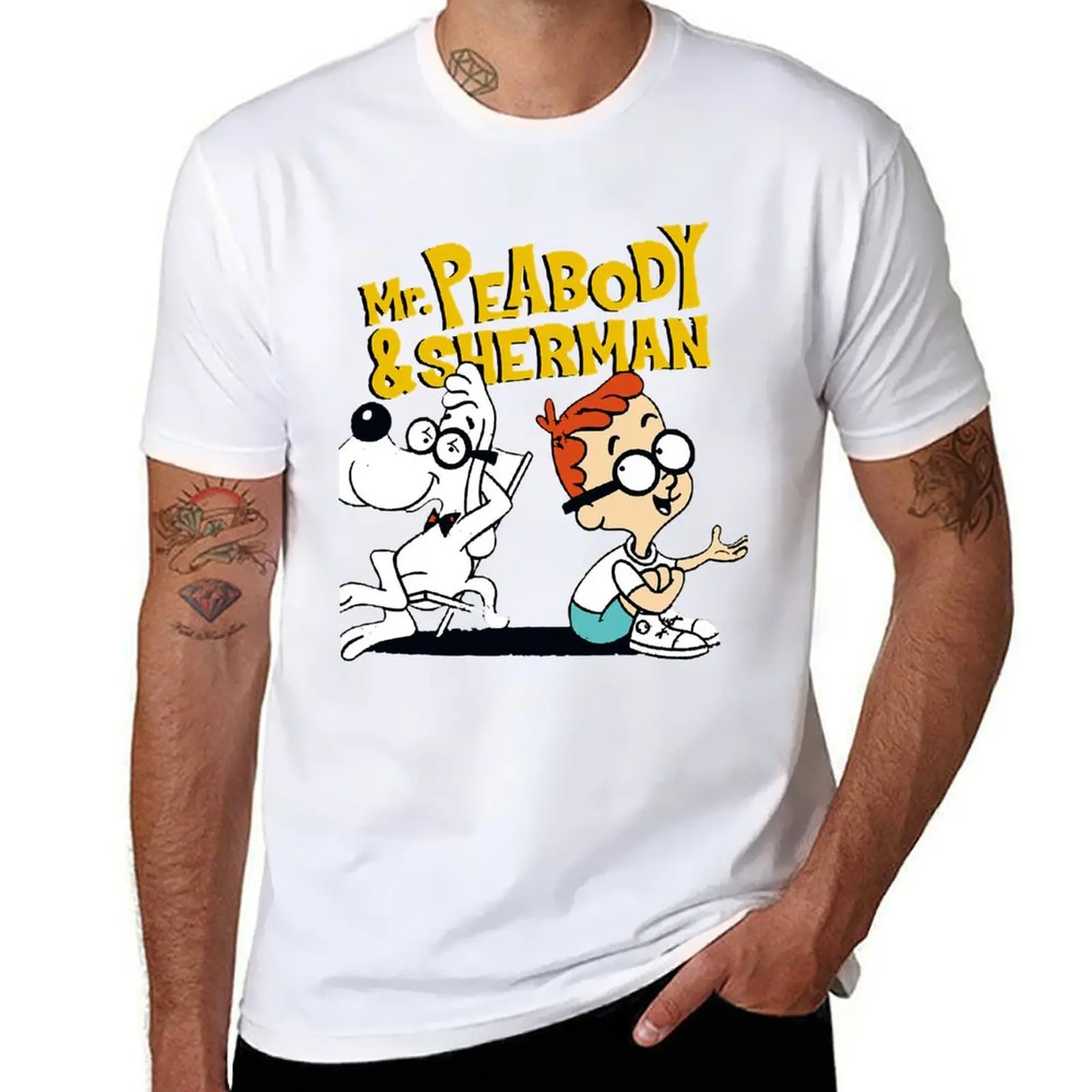 

Day Gift For Green Mr Peabody And Sherman Gift Music Fans T-Shirt funny t shirts cotton T-Shirt