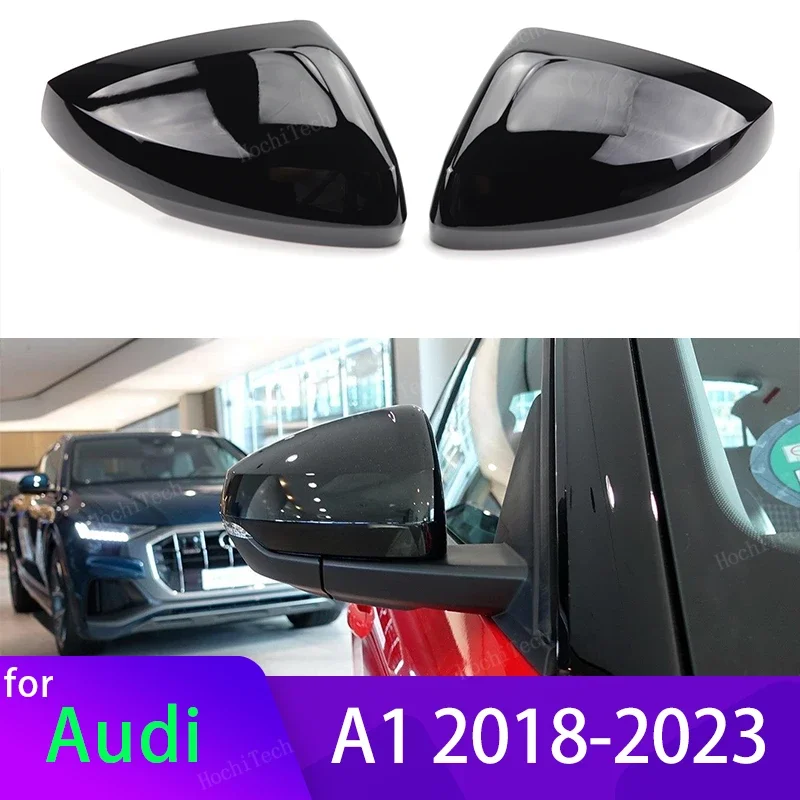 Replacement Carbon Fiber Look Black Rearview Side Mirror cover Caps for Audi A1 A 1 GB Sportback Citycarver Allstreet 2018-2023