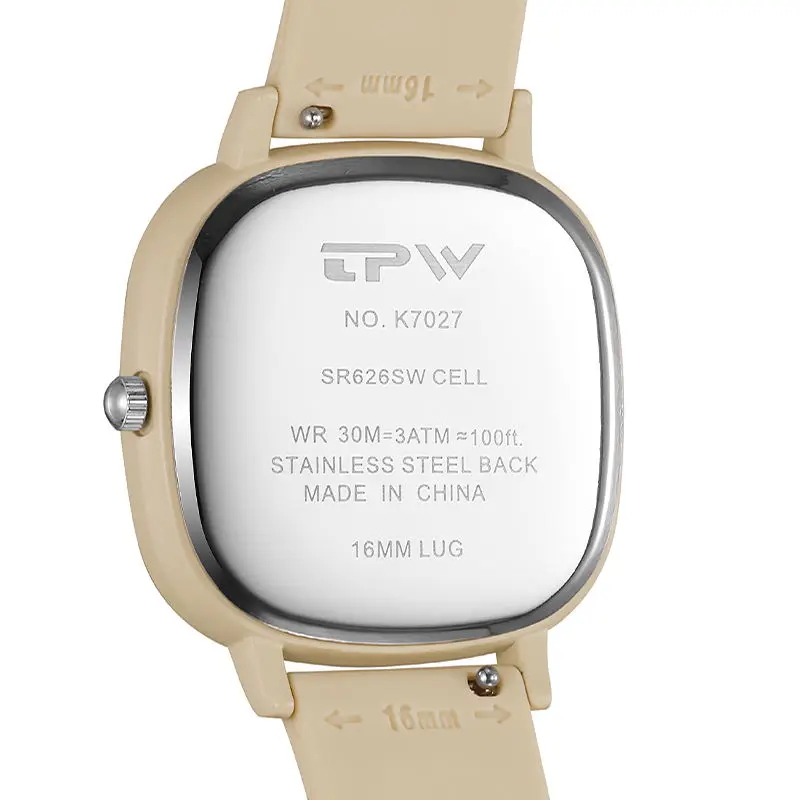 Fashion 34mm Kids Sport Wrist Watch Luminous Waterproof Square Quartz with Personalized Arabic Numerals Silicone Band for Child