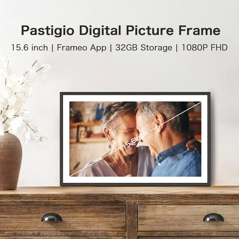 Digital Picture Frame, 15.6 Inch Large Frameo Digital Photo Frame WiFi, 32GB, 1920 * 1080 IPS HD Touch Screen