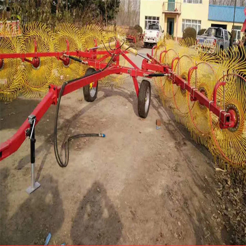 Finger Disc Grass Rake Turner Breeding Forage Rake Automatic Pile Picker