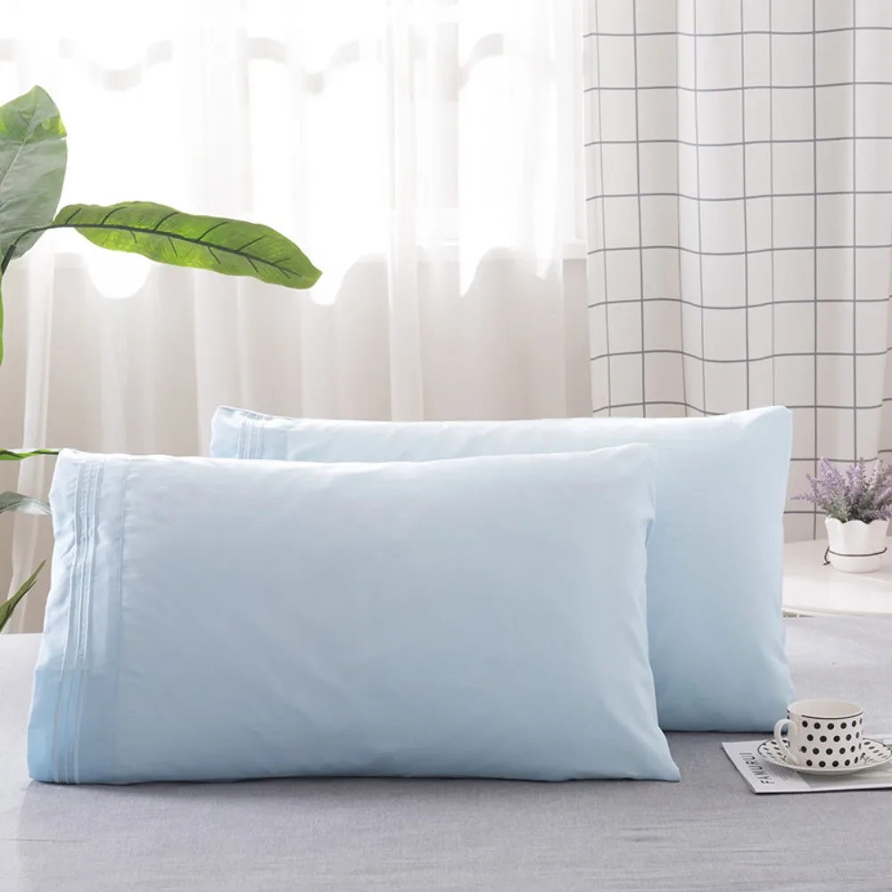 Set of 2 Queen Size Microfiber Pillowcases Lightweight Envelope Closure Pillow Cover Large King Size Soft Pillow Cases Home