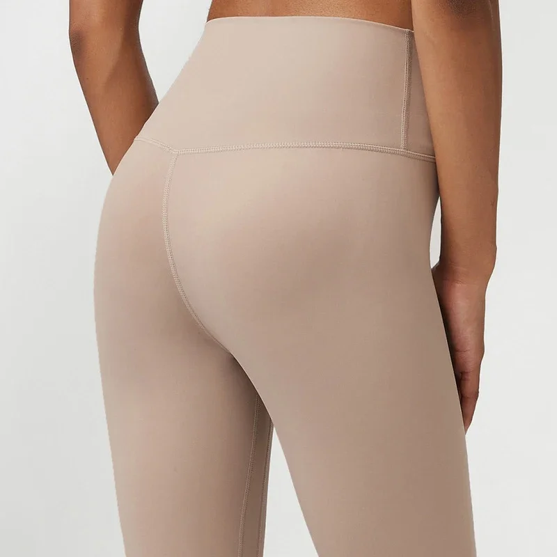 Pantaloni da yoga morbidi e burrosi da donna Leggings fitness morbidi e burrosi tinta unita Collant da corsa elasticizzati e traspiranti Abbigliamento sportivo