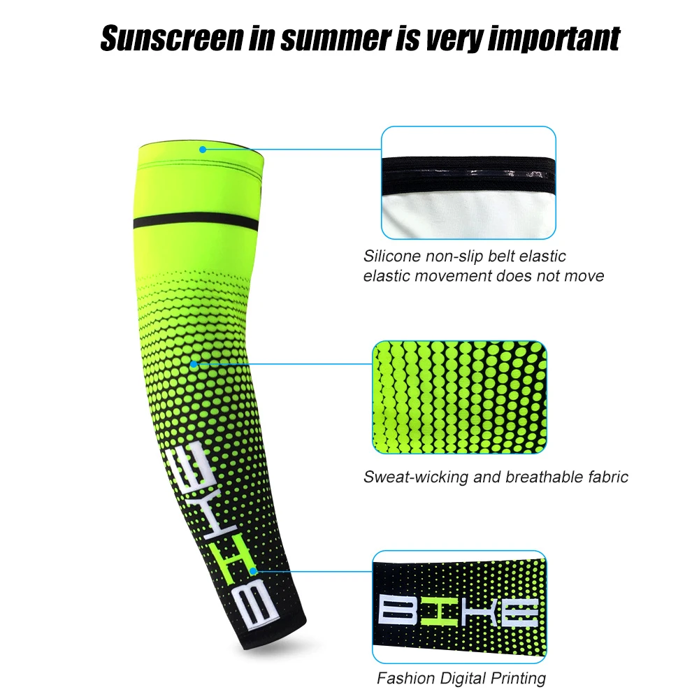 1 Pair Professional Sports Cool Men Cycling Running UV Sun Protection Cuff Cover Protective Arm Sleeve Bike Arm Warmers Sleeves