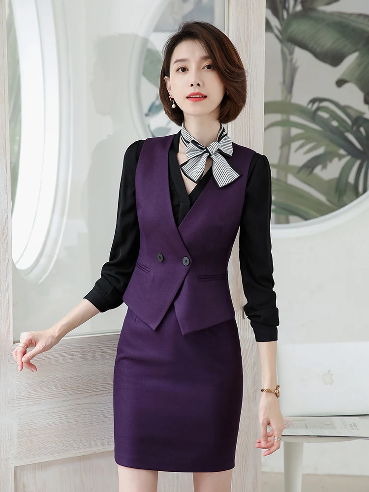 Women's Suit Vest Spring Summer Lightweight Hotel Front Desk Work Uniform Commute Vest Set Professional Office Wear