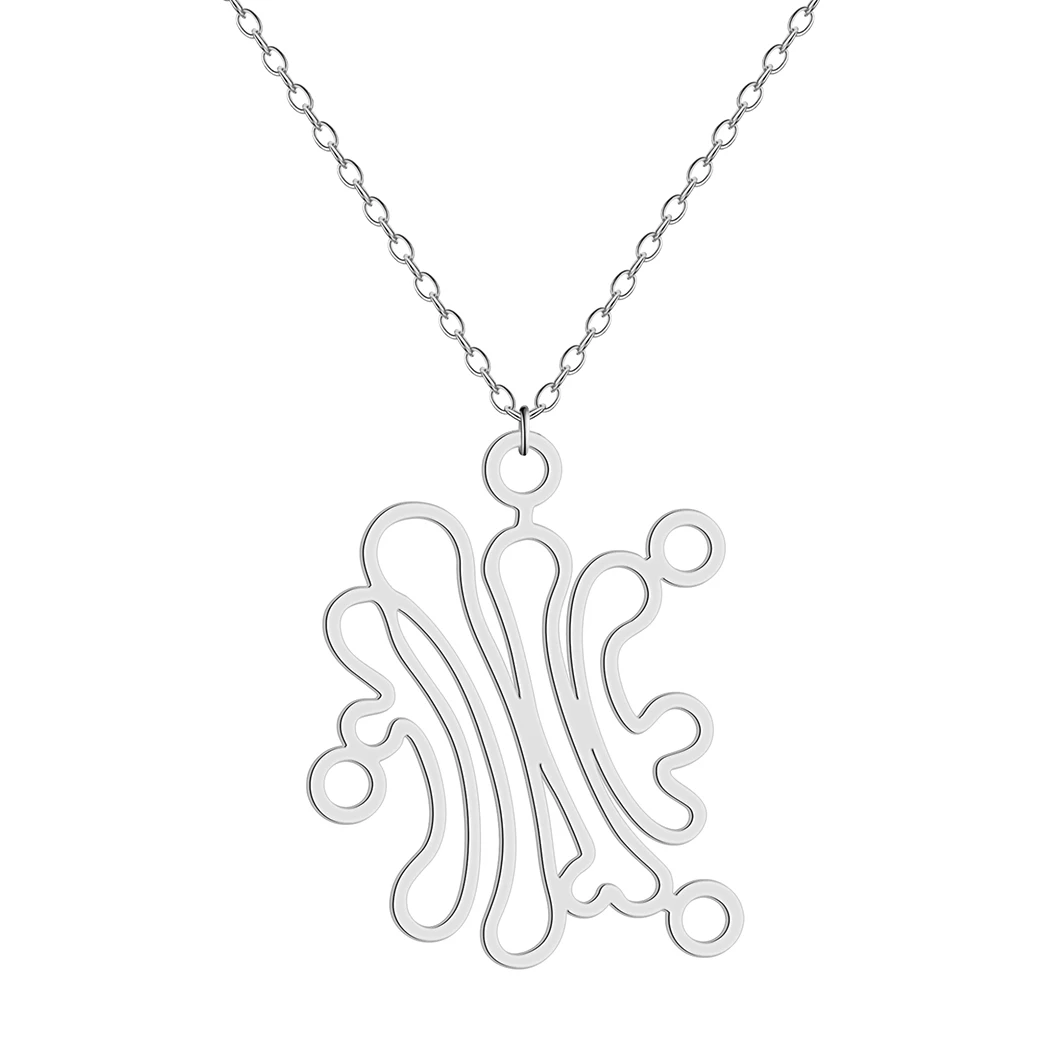 QIAMNI Stainless Steel Golgi Necklace Pendant Organelle Biology Choker Science Teacher Gift Party Christmas Jewelry collar mujer