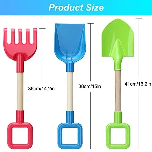 Pelle de plage pour enfants, 3 pièces, râteau, jeu de plage, ensemble de jouets de sable, pelle à sable intégrée, jouet de neige, cadeau pour enfants