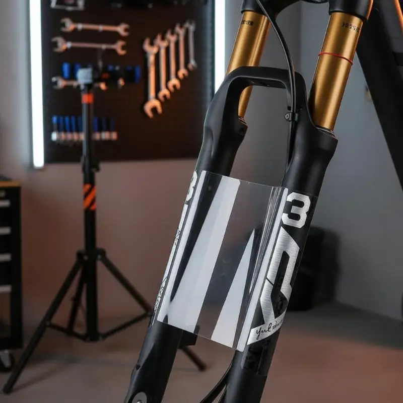 PVC-Klarsichtfolie zum Schutz der Vorderradgabel, Fahrrad-Schutzaufkleber, Kratzschutzfolie – Detail 3