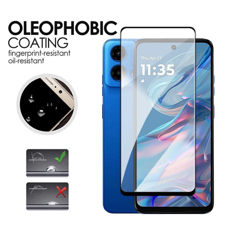 6in1 For Motorola Moto G45 Glass Moto G45 Tempered Glass 2.5D Full Cover Glue Screen Protector For Motorola Moto G45 Lens Film