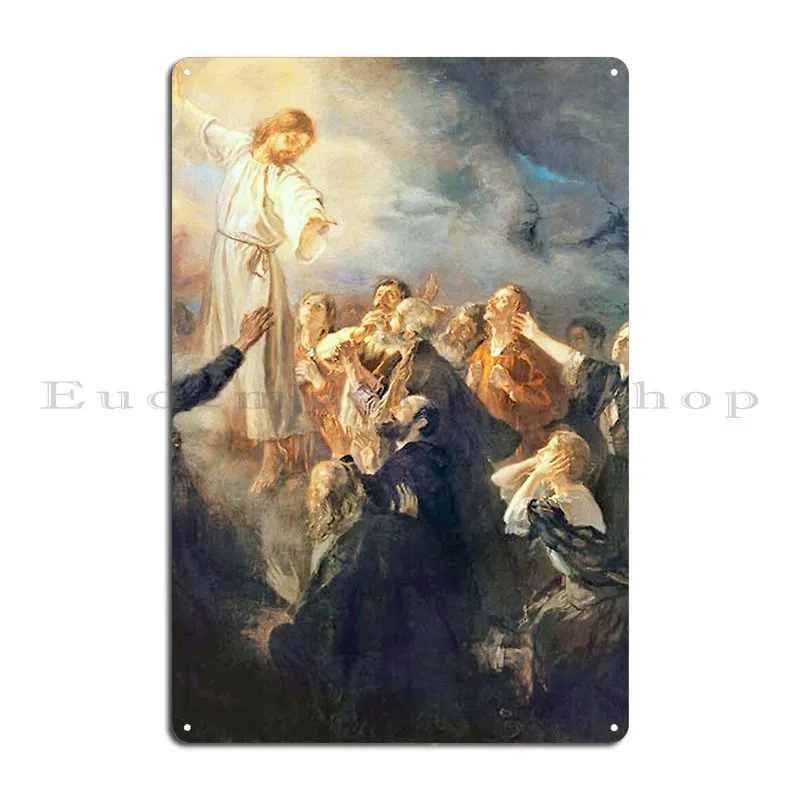 Vintage Fritz Von Uhde The Ascension Of Christ 1897 Fine Art Metal Plaque Party Plates Home Printed Plaques Tin Sign Poster