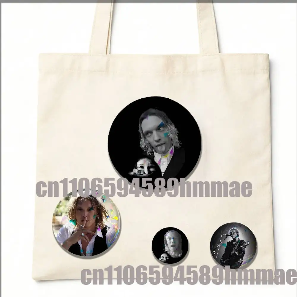 For J-Jamie Campbell Bower Round Pins Insignia Badge Case Backpack  Ornament 44mm 32mm Brooch Button
